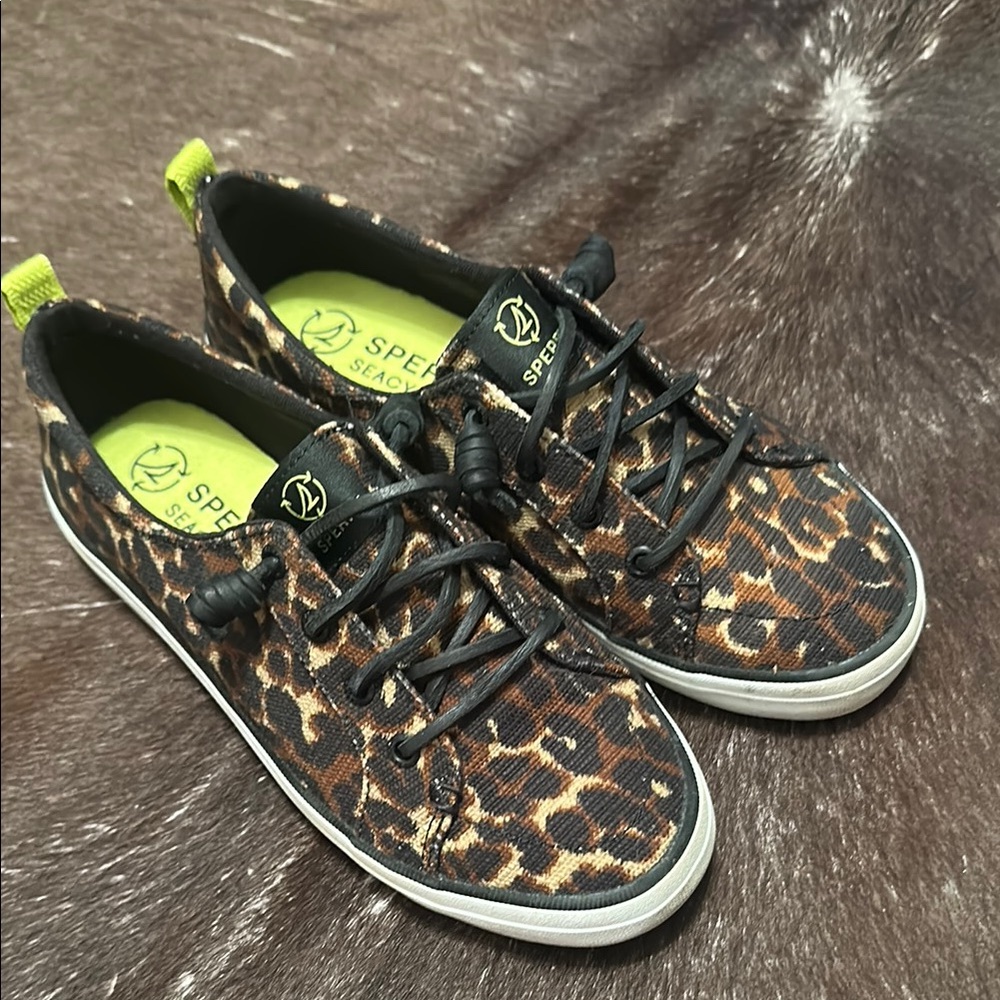 Sperry Leopard Print Sneakers